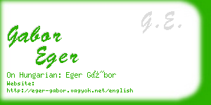 gabor eger business card